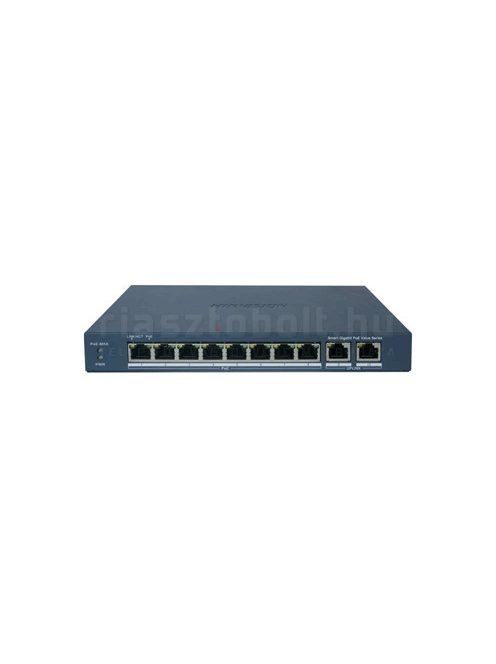 Hikvision DS-3E1510P-EI/M menedzselhető POE switch (8 POE port, 60W, 2 Gigabit uplink)