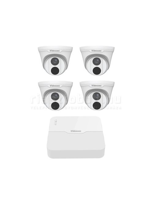 Akciós kameraszett csomag - Videosec Mini-4POE DÓM 2MP (IP kamera + POE rögzítő)