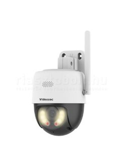   Videosec PT-23-40WAL forgatható IP kamera  (WiFi, 3MP, StarLight, FullColor, IR30m, LED10m, 4mm, SD, Mikrofon)