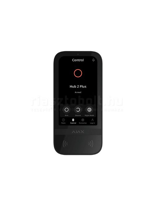 AJAX riasztó - Ajax KeyPad Touchscreen vezeték nélküli érintőképernyős kezelő kártyaolvasóval (BL) fekete