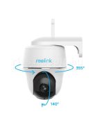 Reolink Argus PT akkumulátoros vezeték nélküli forgatós kamera (WiFi, 4MP, StarLight, IR10m, 2.8mm, SD, Mikrofon, Hangszóró)