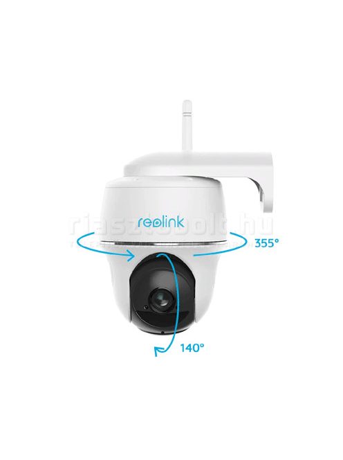 Reolink Argus PT-W akkumulátoros vezeték nélküli forgatós kamera (WiFi, 5MP, StarLight, IR10m, 2.8mm, SD, Mikrofon, Hangszóró)