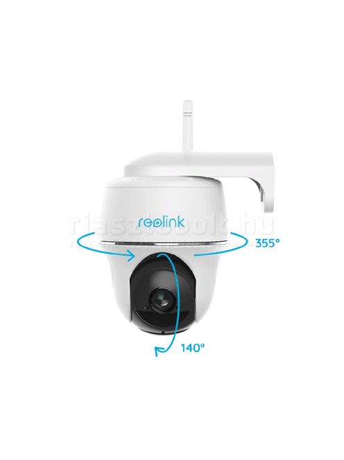 Reolink Argus PT akkumulátoros vezeték nélküli forgatós kamera (WiFi, 4MP, StarLight, IR10m, 2.8mm, SD, Mikrofon, Hangszóró)