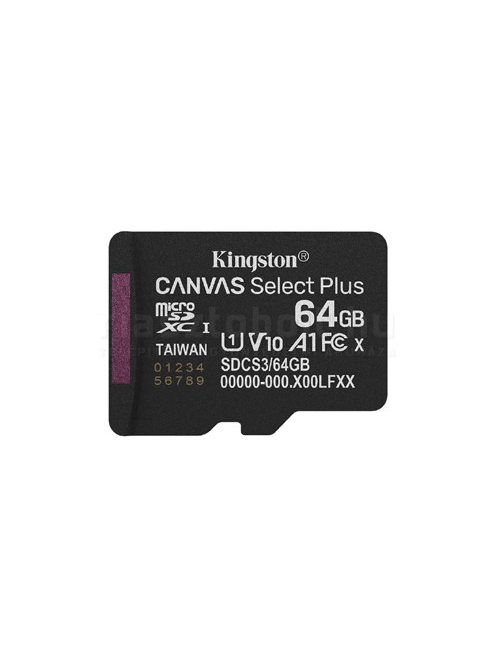 Kingston Canvas Select Plus microSD kártya  64GB
