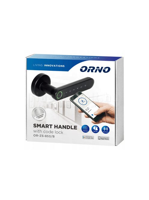 ORNO OR-ZS-853B okos kilincs FEKETE (Bluetooth, Kód, Ujjlenyomat)