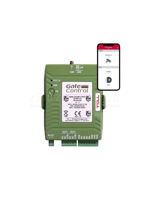 Tell GSM GATE Control PRO 20 4G DIN - GSM kapunyitó (4G, 4 be, 2 ki, Applikáció, 1000 felhasználó)