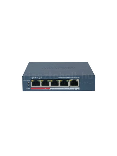 Hikvision DS-3E1105P-EI/M(V2) menedzselhető POE switch (4 POE port, 45W, 1 uplink)