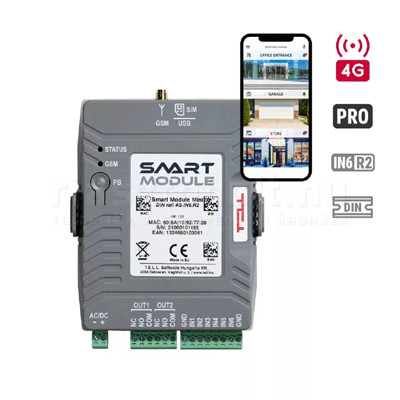 Tell Smart Module Mini DIN kommunikátor (4G, 6 be, 2 ki, SMS
